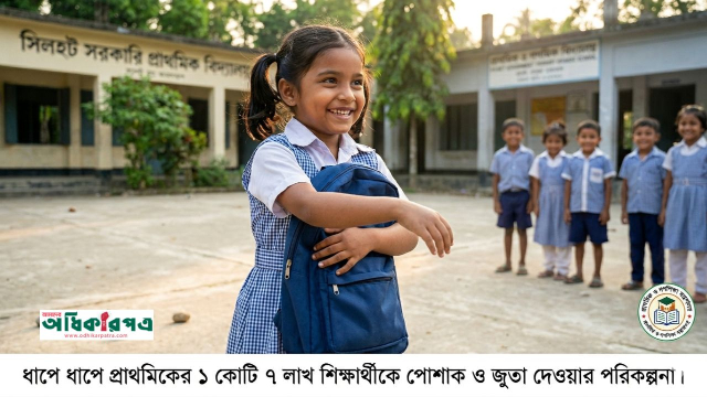 প্রাথমিকের ১ কোটি ৭ লাখ শিক্ষার্থীকে ধাপে ধাপে পোশাক ও জুতা দেবে সরকার